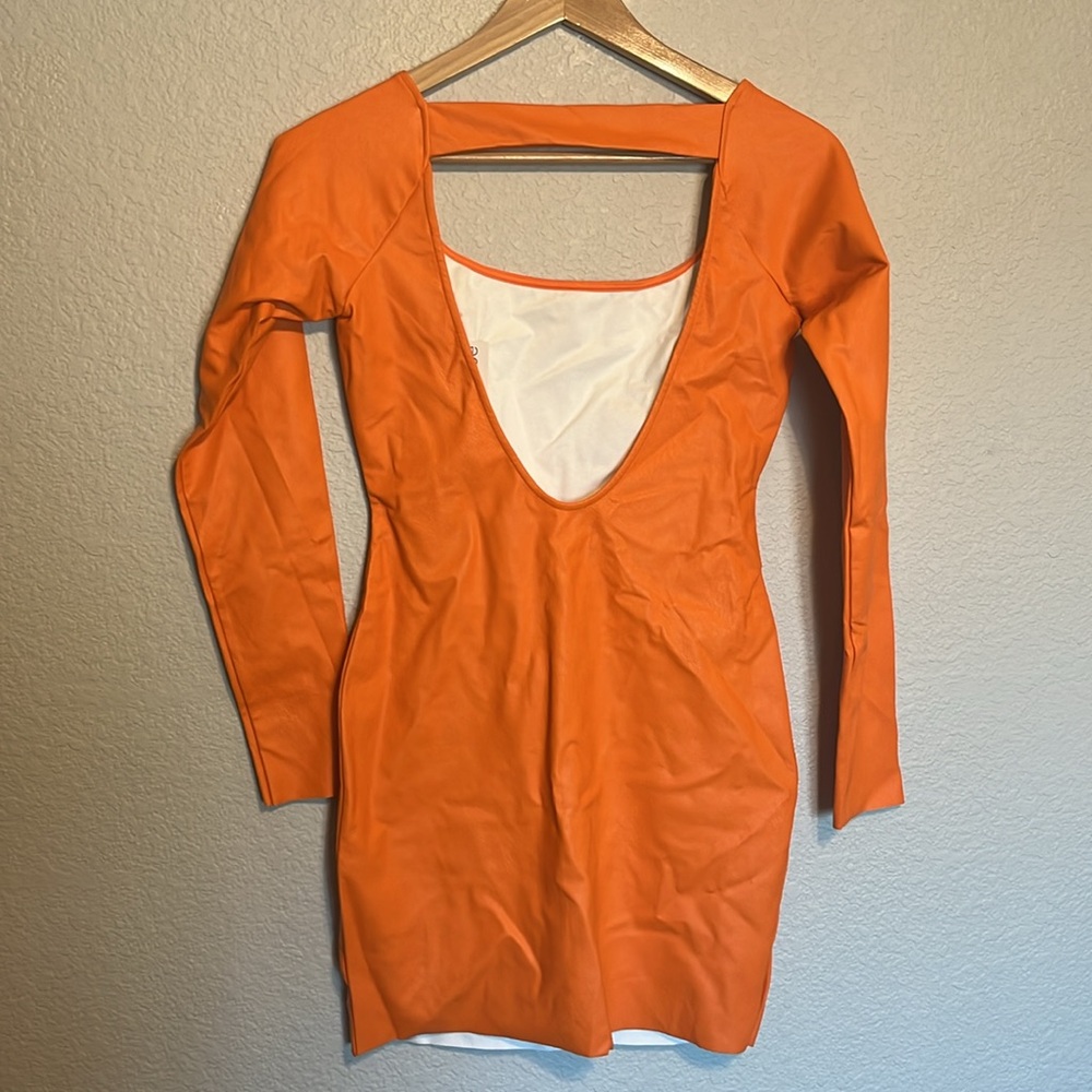 NWT Naked Wardrobe orange mini dress - Picture 3 of 5